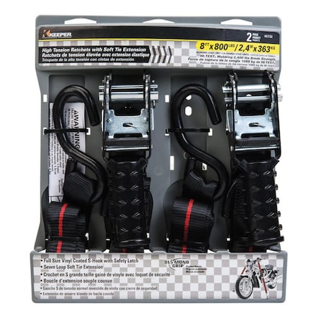 Homepage 8 ft. x 800 lbs Tie Down Strap - Black HO3303250